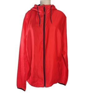 Burnside Mens Windbreaker Size L Red and Black Athletic Streetwear Athletic EUC